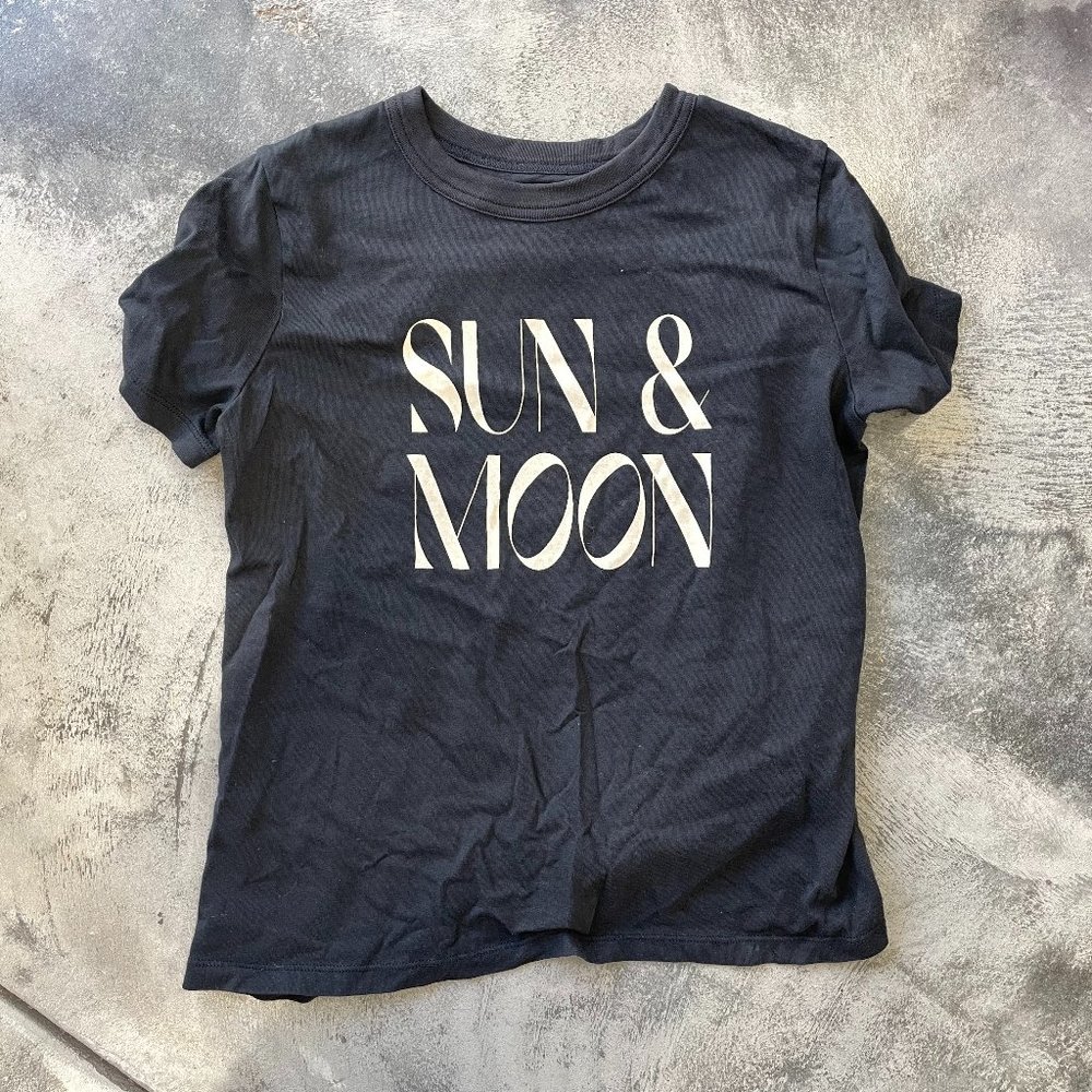 Madewell Black Sun & Moon Graphic T-Shirt Size Medium